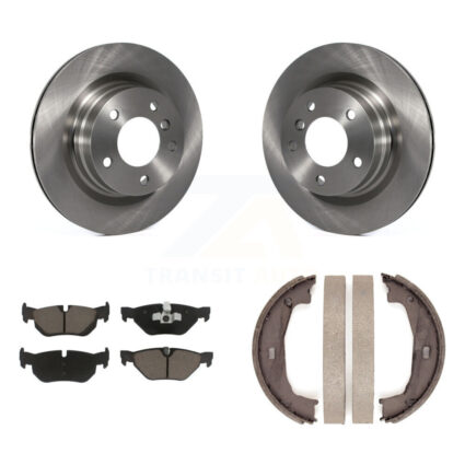 Rear Disc Rotors Ceramic Pads And Parking Brake Shoes Kit For BMW 323i 328i 325i K8C-103982