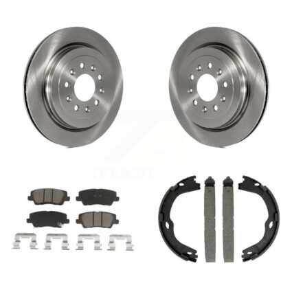 Rear Disc Rotors Ceramic Pads And Parking Brake Shoes Kit For Cadillac ATS K8C-103991