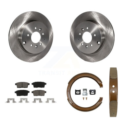 Rear Disc Rotors Ceramic Pads And Parking Brake Shoes Kit For 2007-2012 Mazda CX-9 K8C-103993