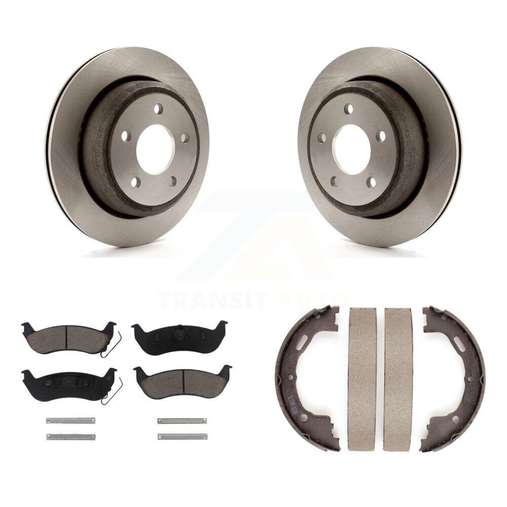 Rear Disc Rotors Ceramic Pads And Parking Brake Shoes Kit For Ford Ranger Mazda B2300 K8C-103996