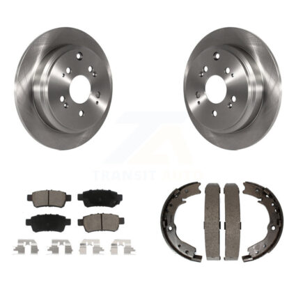 Rear Disc Rotors Ceramic Pads And Parking Brake Shoes Kit For 2005-2010 Honda Odyssey K8C-104003