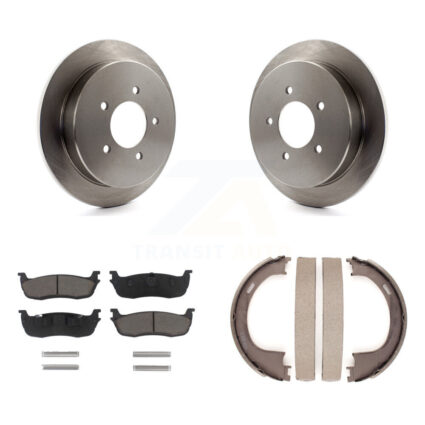 Rear Disc Rotors Ceramic Pads & Parking Brake Shoes Kit For Ford F-150 Expedition Lincoln K8C-104030