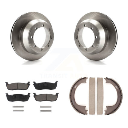 Rear Disc Rotors Ceramic Pads & Parking Shoes Kit For 01-03 Ford F-150 With 8 Lug Wheels K8C-104032