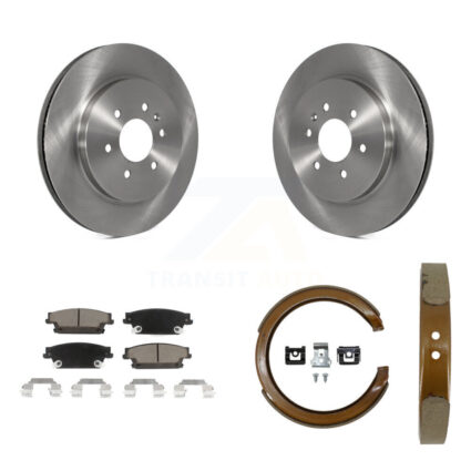 Rear Disc Rotors Ceramic Pads And Parking Brake Shoes Kit For Cadillac SRX K8C-104037