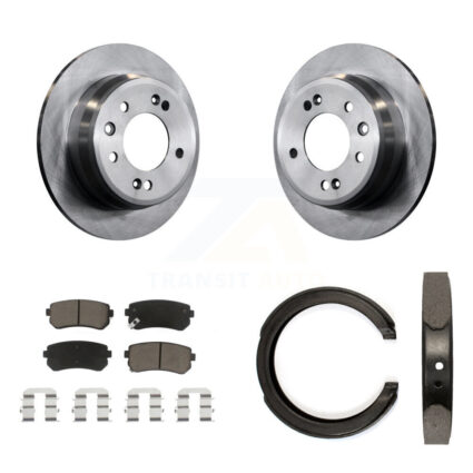 Rear Disc Rotors Ceramic Pads And Parking Brake Shoes Kit For 2011-2016 Kia Sportage FWD K8C-104042