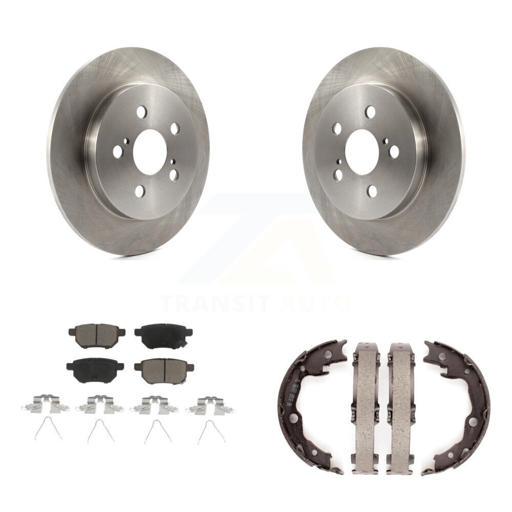 Rear Disc Rotors Ceramic Pads And Parking Brake Shoes Kit For Toyota Matrix Pontiac Vibe K8C-104053