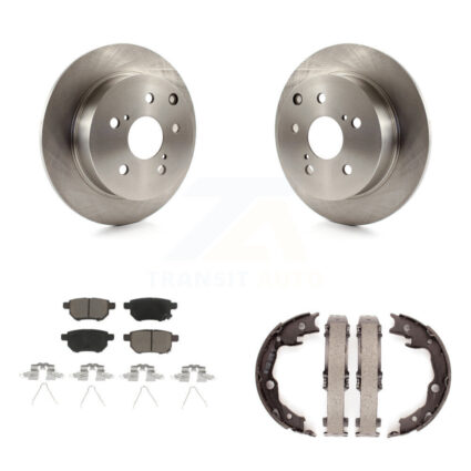 Rear Disc Rotors Ceramic Pads And Parking Brake Shoes Kit For 2010 Toyota Matrix XRS K8C-104056