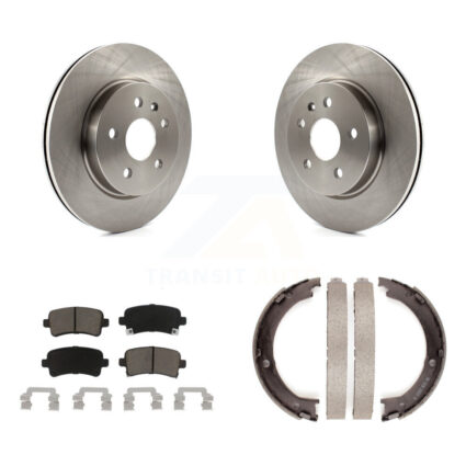 Rear Disc Rotors Ceramic Pads And Parking Brake Shoes Kit For Cadillac XTS K8C-104059