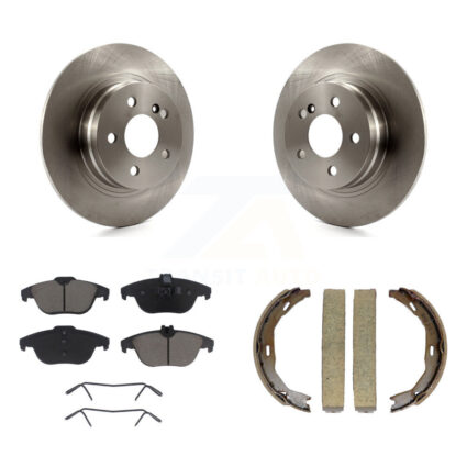 Rear Disc Rotors Ceramic Pads & Parking Brake Shoes Kit For Mercedes-Benz C300 C250 C230 K8C-104061