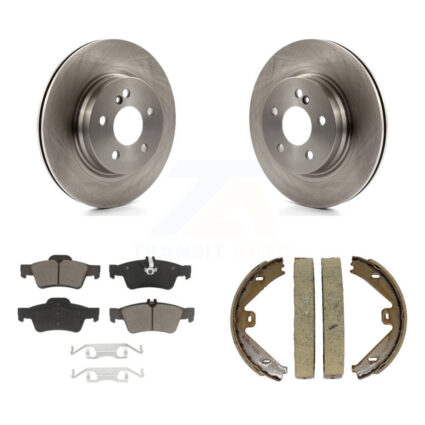 Rear Disc Rotors Ceramic Pads And Parking Brake Shoes Kit For Mercedes-Benz E550 K8C-104066
