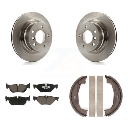 Rear Disc Rotors Ceramic Pads And Parking Brake Shoes Kit For 2008-2013 BMW 128i K8C-104072