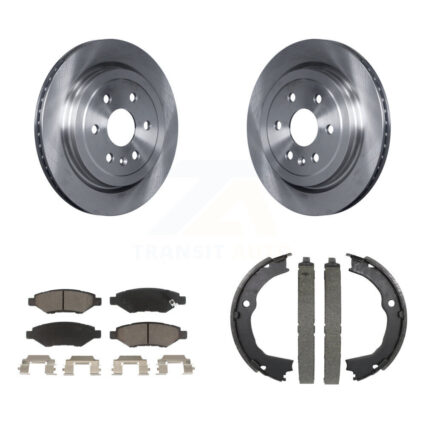 Rear Disc Rotors Ceramic Pads And Parking Brake Shoes Kit For 2010-2016 Cadillac SRX K8C-104076