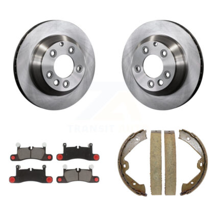 Rear Disc Rotors Ceramic Pads & Parking Shoes Kit For Volkswagen Touareg Porsche Cayenne K8C-104078
