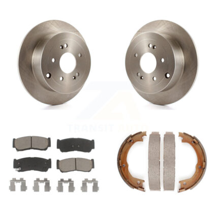 Rear Disc Rotors Ceramic Pads And Parking Brake Shoes Kit For 2007-2009 Hyundai Santa Fe K8C-104082