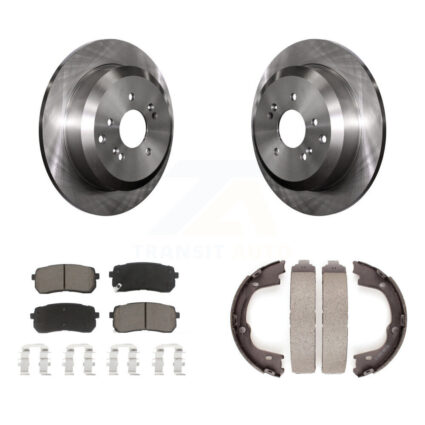 Rear Disc Rotors Ceramic Pads And Parking Brake Shoes Kit For 2007-2012 Hyundai Veracruz K8C-104083