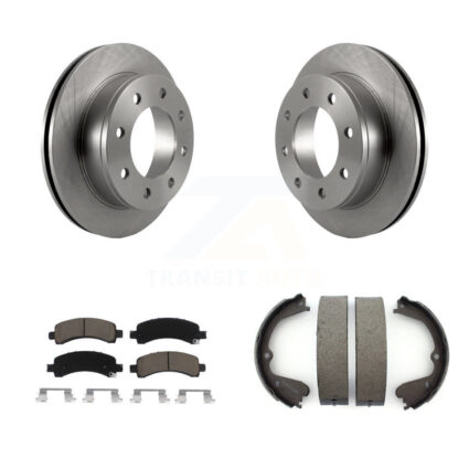 Rear Disc Rotors Ceramic Pads Parking Shoes Kit For 2008-2012 GMC Savana 3500 Cutaway Van K8C-104091
