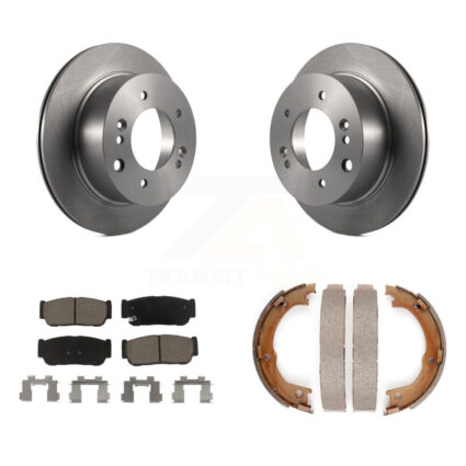 Rear Disc Rotors Ceramic Pads And Parking Brake Shoes Kit For 2003-2006 Kia Sorento K8C-104105
