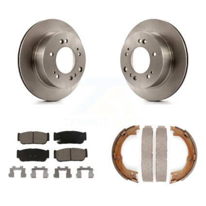 Rear Disc Rotors Ceramic Pads And Parking Brake Shoes Kit For 2007-2009 Kia Sorento K8C-104106