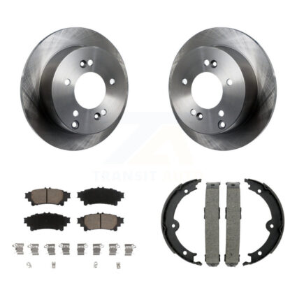 Rear Disc Rotors Ceramic Pads And Parking Brake Shoes Kit For Lexus IS250 K8C-104110