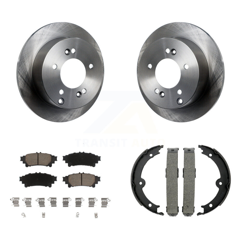 Rear Disc Rotors Ceramic Pads And Parking Brake Shoes Kit For Lexus IS250 K8C-104110