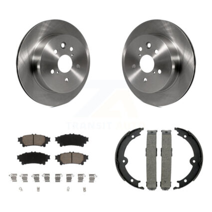 Rear Disc Rotors Ceramic Pads And Parking Brake Shoes Kit For Lexus IS350 IS250 K8C-104111