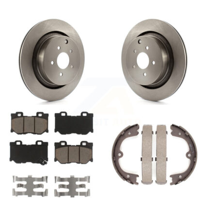 Rear Disc Rotors Ceramic Pads & Parking Shoes Kit For INFINITI Q50 M37 FX50 QX70 M56 Q70 K8C-104119
