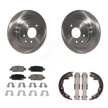 Rear Disc Rotors Ceramic Pads & Parking Brake Shoes Kit For Nissan Rogue LEAF Juke Select K8C-104122