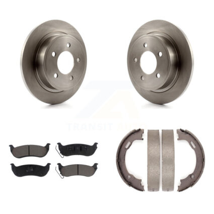 Rear Disc Rotors Ceramic Pads And Parking Brake Shoes Kit For 2004-2008 Chrysler Pacifica K8C-104154