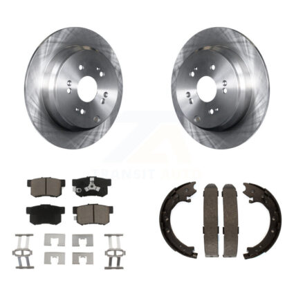 Rear Disc Rotors Ceramic Pads And Parking Brake Shoes Kit For 2005-2006 Honda CR-V K8C-104158