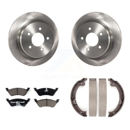 Rear Disc Rotors Ceramic Pads & Parking Shoes Kit For Dodge Grand Caravan Chrysler Town K8C-104171