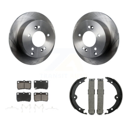 Rear Disc Rotors Ceramic Pads And Parking Brake Shoes Kit For Lexus IS250 K8C-104183