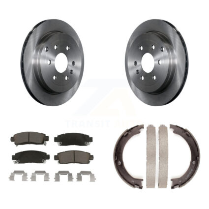 Rear Disc Rotors Ceramic Pads & Parking Shoes Kit For GMC Acadia Buick Enclave Chevrolet K8C-104185