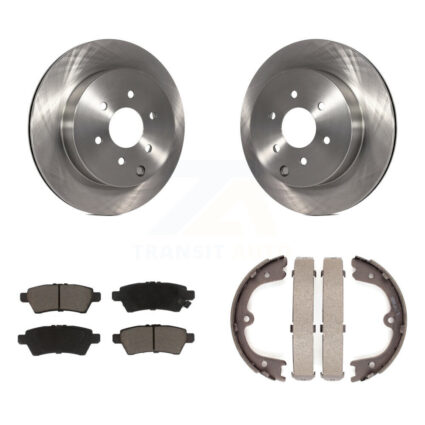 Rear Disc Rotors Ceramic Pads And Parking Brake Shoes Kit For 2005-2012 Nissan Pathfinder K8C-104192
