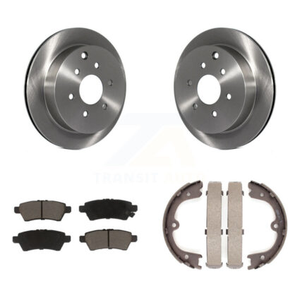 Rear Disc Rotors Ceramic Pads And Parking Brake Shoes Kit For 2006-2007 Nissan Xterra K8C-104193