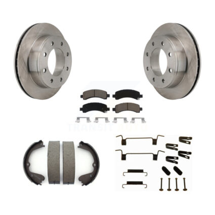 Rear Disc Rotors Ceramic Pads Parking Shoes Hardware Kit For GMC Savana 3500 Cutaway Van K8C-104203