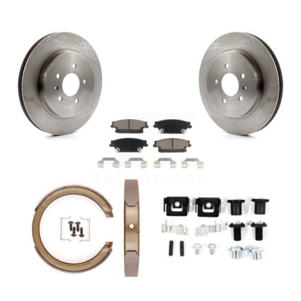 Rear Disc Rotors Ceramic Pads Parking Brake Shoes And Hardware Kit For Cadillac STS K8C-104286