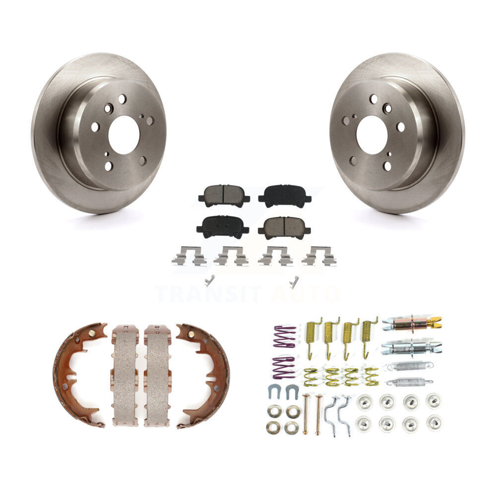Rear Disc Rotors Ceramic Pads Parking Shoes & Hardware Kit For Toyota Camry Solara Avalon K8C-104323