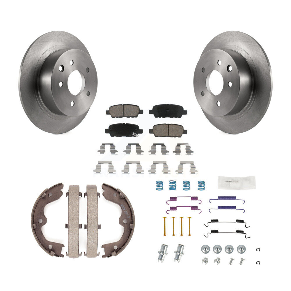 Rear Disc Rotors Ceramic Pads Parking Brake Shoes And Hardware Kit For Nissan Altima K8C-104361