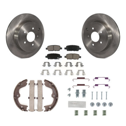 Rear Disc Rotors Ceramic Pads Parking Shoes Hardware Kit For 2003-2005 INFINITI FX35 FX45 K8C-104363