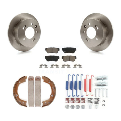 Rear Disc Rotors Ceramic Pads Parking Brake Shoes And Hardware Kit For Hyundai Elantra K8C-104371