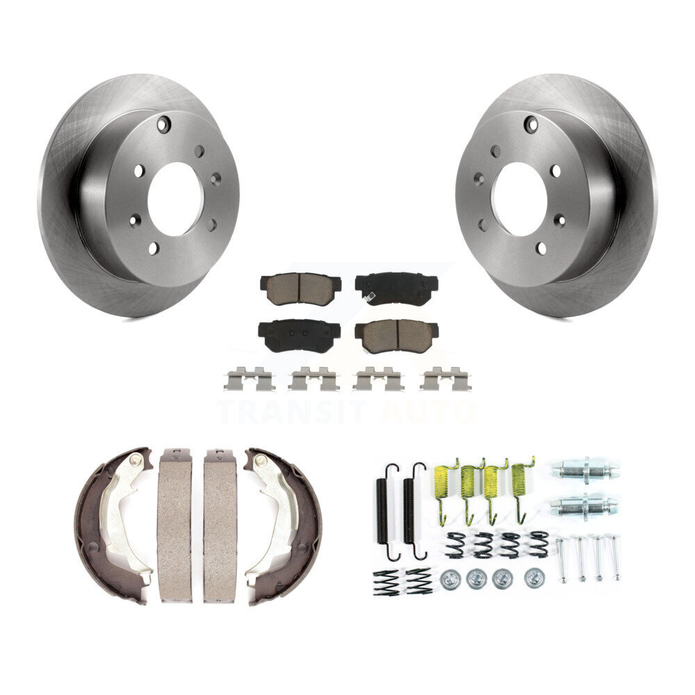 Rear Disc Rotors Ceramic Pads Parking Shoes & Hardware Kit For Hyundai Sonata Kia Optima K8C-104376
