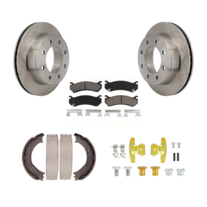 Rear Disc Rotors Ceramic Pads Parking Shoes Hardware Kit For Chevrolet GMC Silverado 1500 K8C-104383