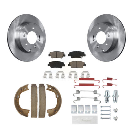 Rear Disc Rotors Ceramic Pads Parking Shoes & Hardware Kit For Hyundai Sonata Kia Optima K8C-104461