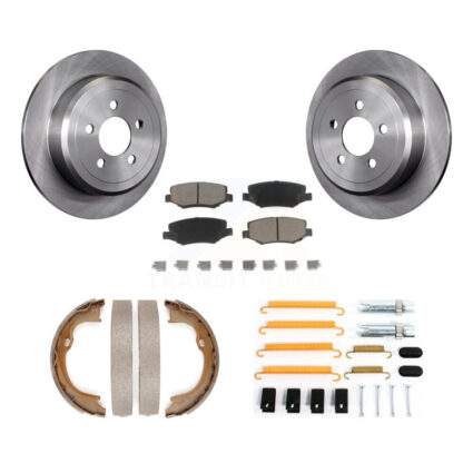 Rear Disc Rotors Ceramic Pads Parking Shoes And Hardware Kit For Jeep Liberty Dodge Nitro K8C-104491