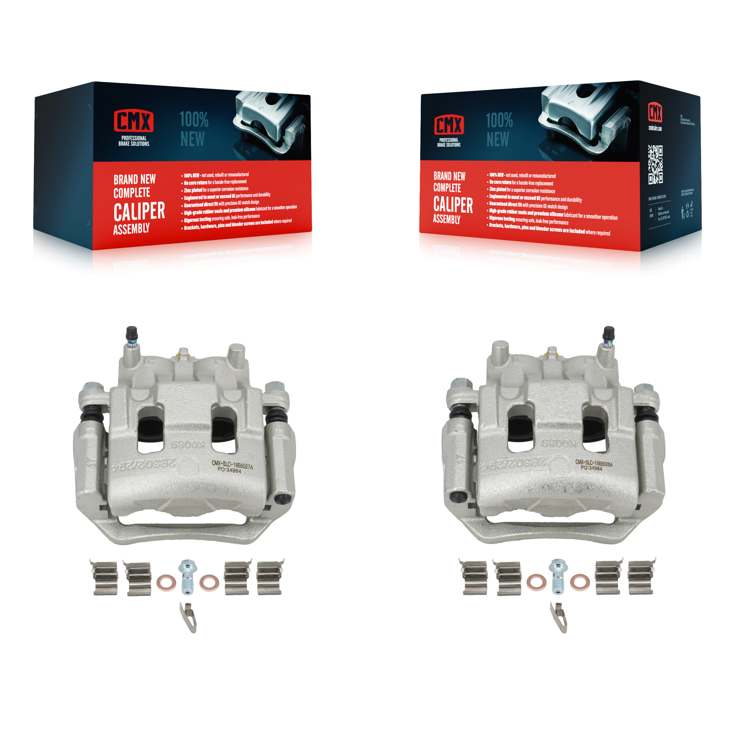 Front Disc Brake Caliper Left Right Side (Driver Passenger) Kit For Ford Edge Lincoln MKX KBC-100117