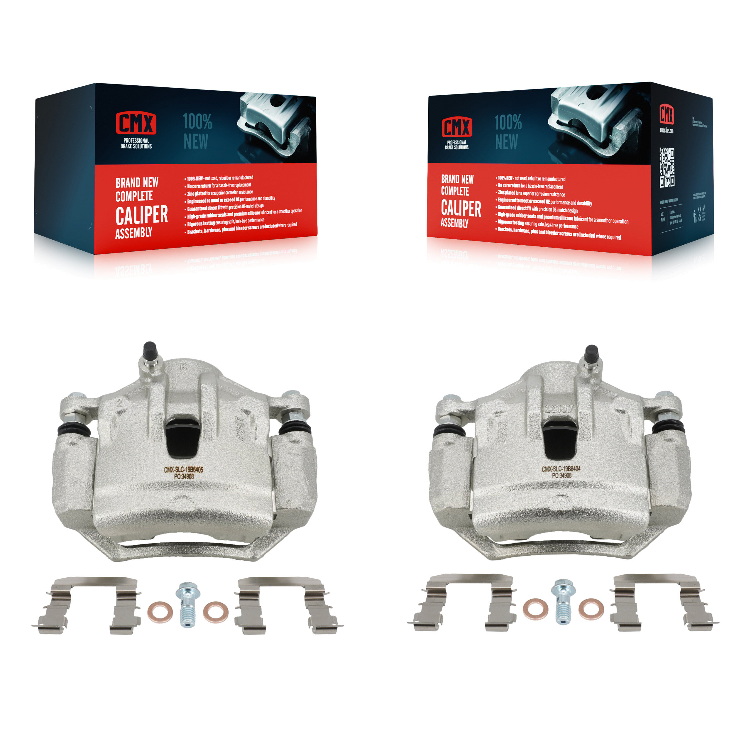 Front Brake Caliper Left Right (Driver Passenger) Kit For Hyundai Tucson Kia Sportage FWD KBC-100187