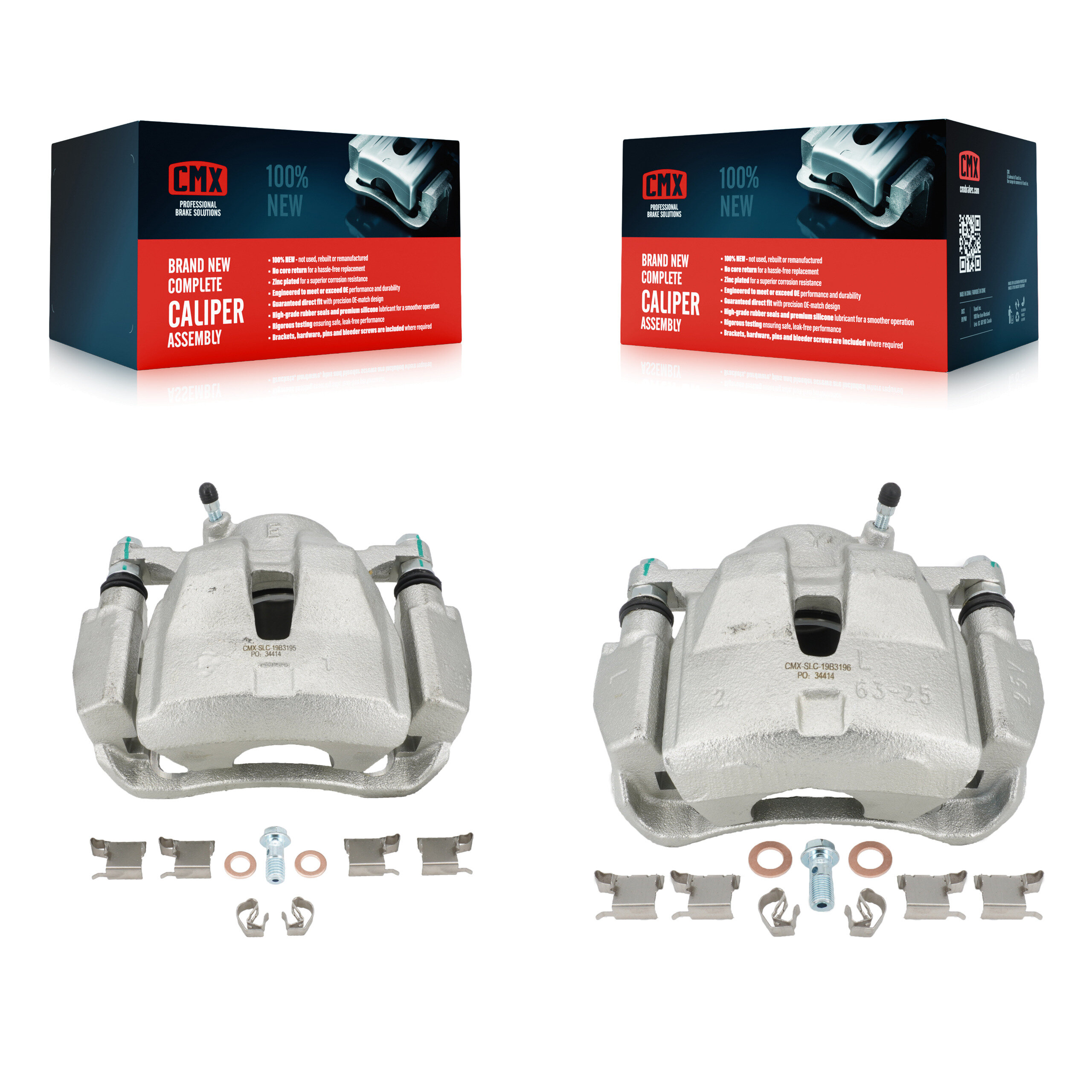Front Brake Caliper Left Right Side (Driver Passenger) Kit For 2014-2015 Toyota RAV4 LE KBC-100236