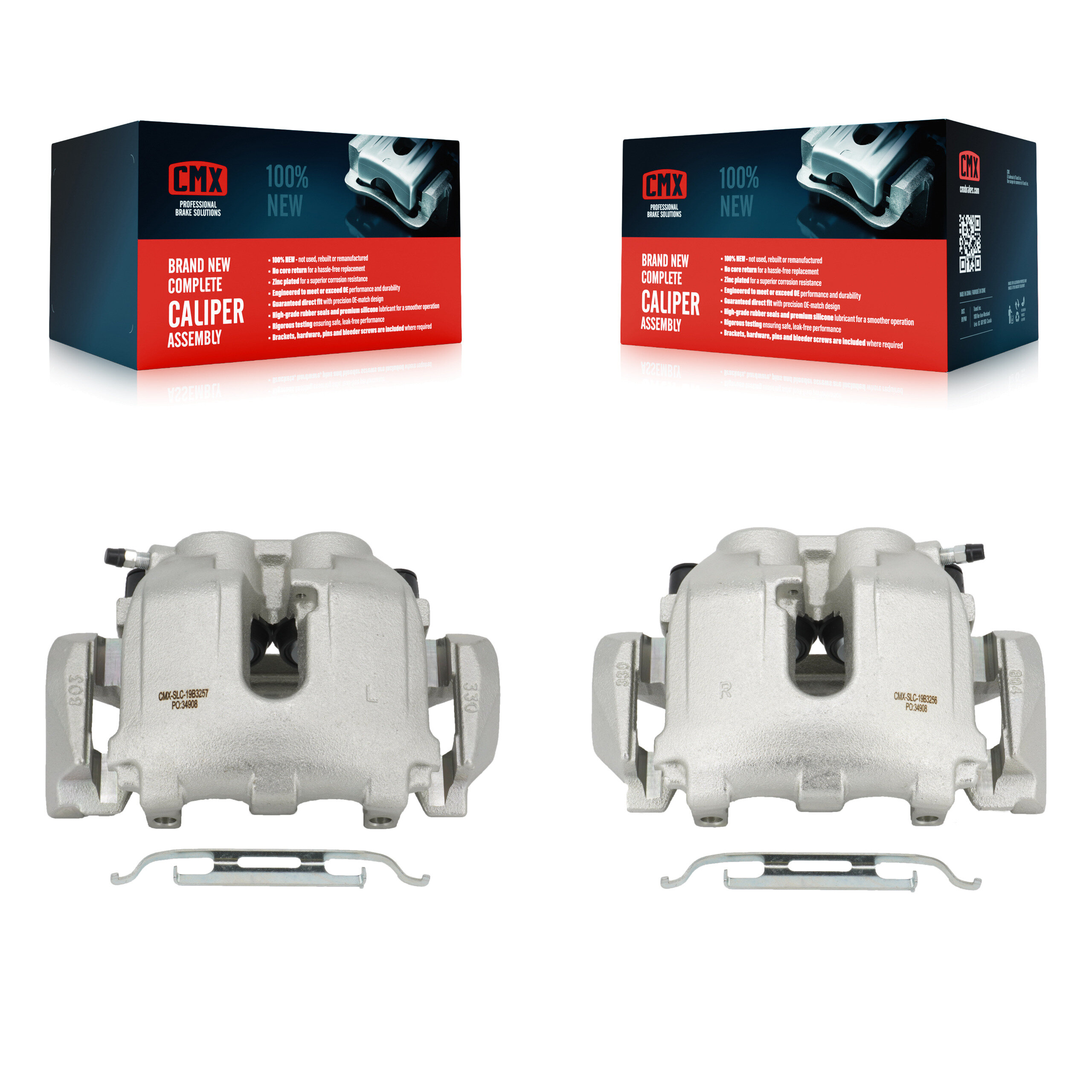 Front Brake Caliper Left Right Driver Passenger Kit For 2007-2009 Mercedes-Benz E550 AWD KBC-100238