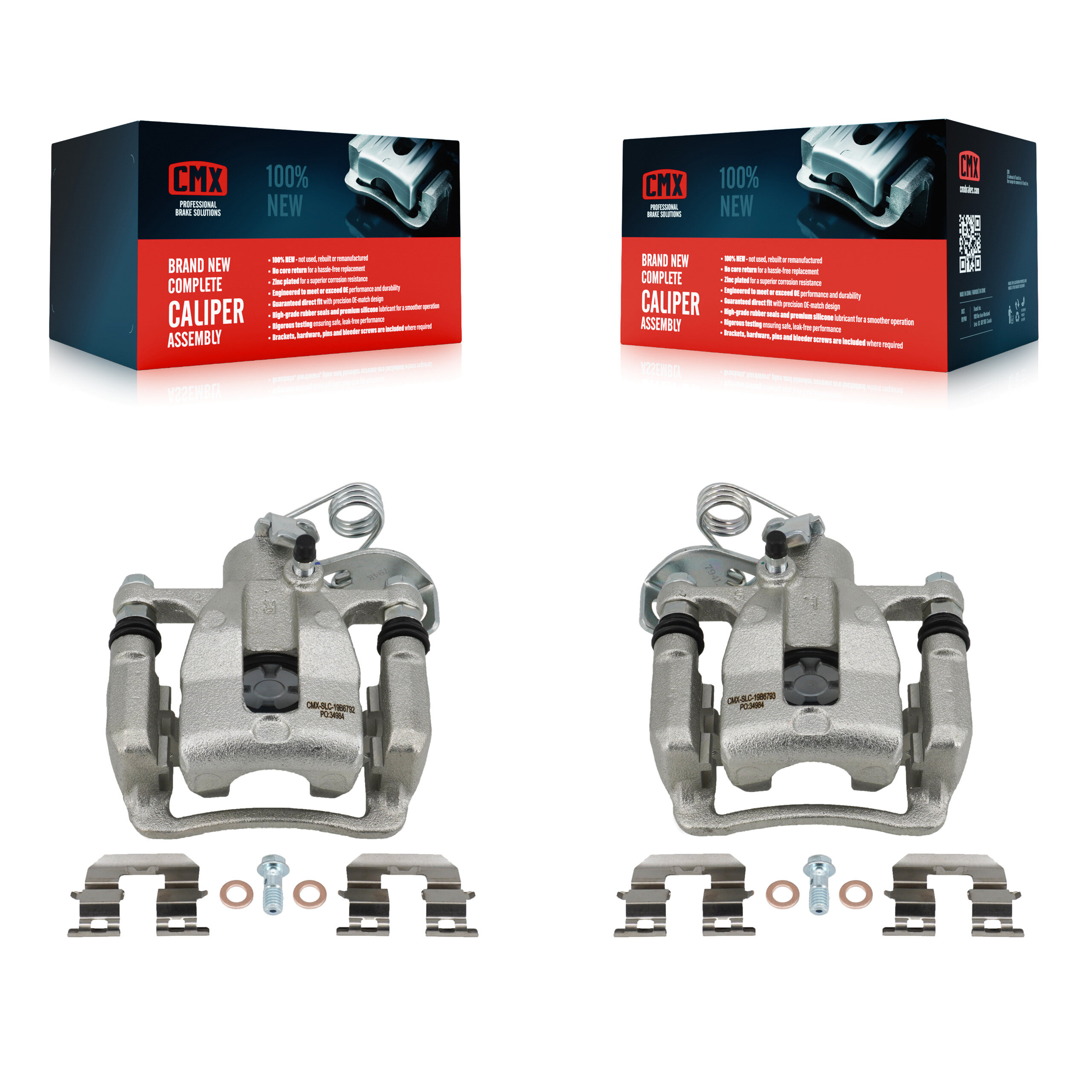 Rear Brake Caliper Left Right Side (Driver Passenger) Kit For 2012-2016 Hyundai Accent KBC-100326
