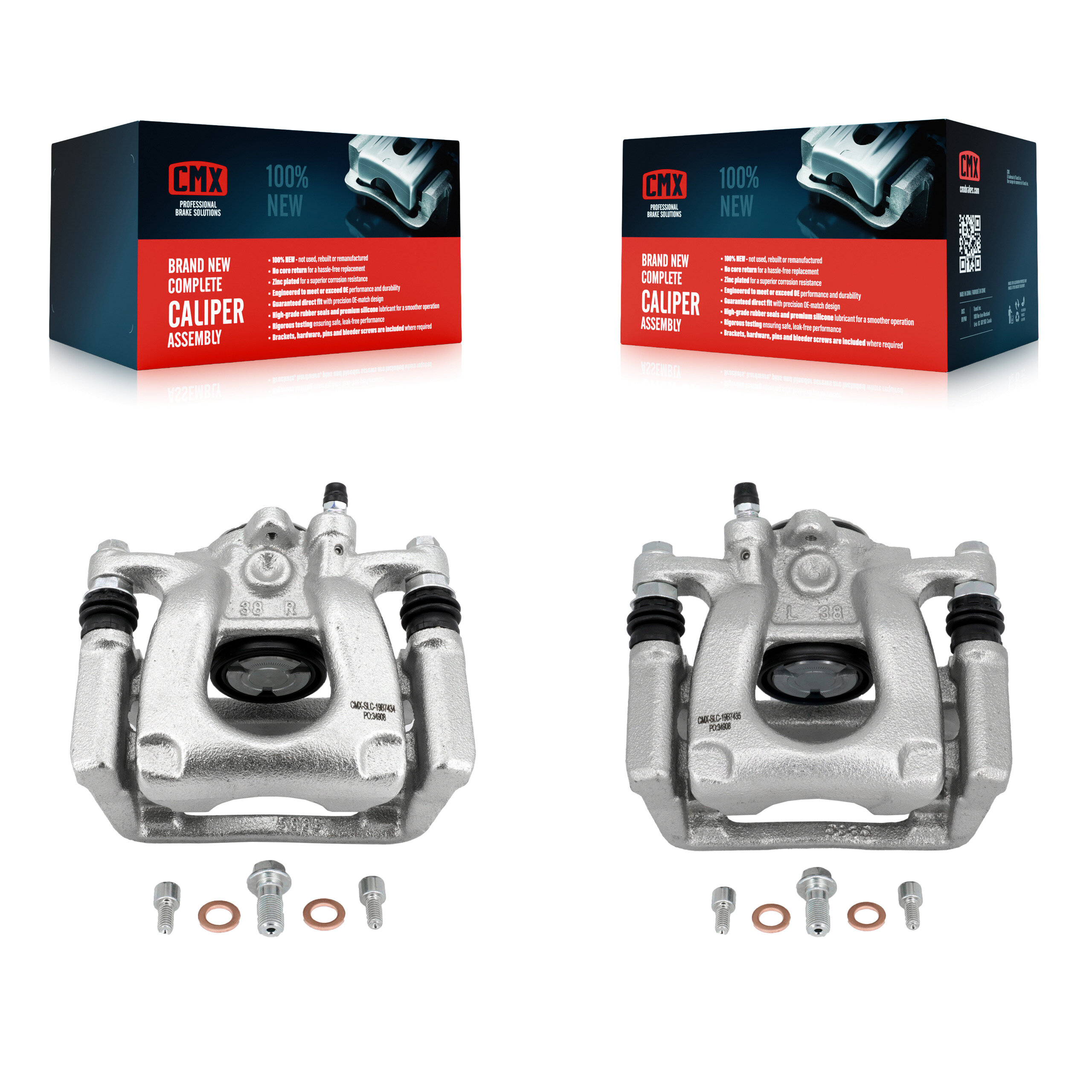 Rear Disc Brake Caliper Left Right Side (Driver Passenger) Kit For 2016-2021 Mazda 6 KBC-100354